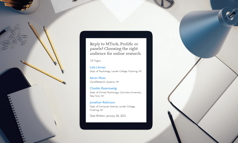 Data quality comparison graphic showing CloudResearch's response to Prolific's claims about online research platform performance