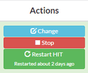 Screenshot of CloudResearch's Restart HIT button interface that allows requesters to refresh their HITs for better visibility