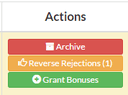 Screenshot of CloudResearch interface showing the Reverse Rejection button in the Worker management panel