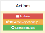 Screenshot of CloudResearch interface showing the Reverse Rejection button in the Worker management panel