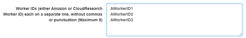 Screenshot showing where to enter Worker IDs in the compensation form with each ID on a separate line