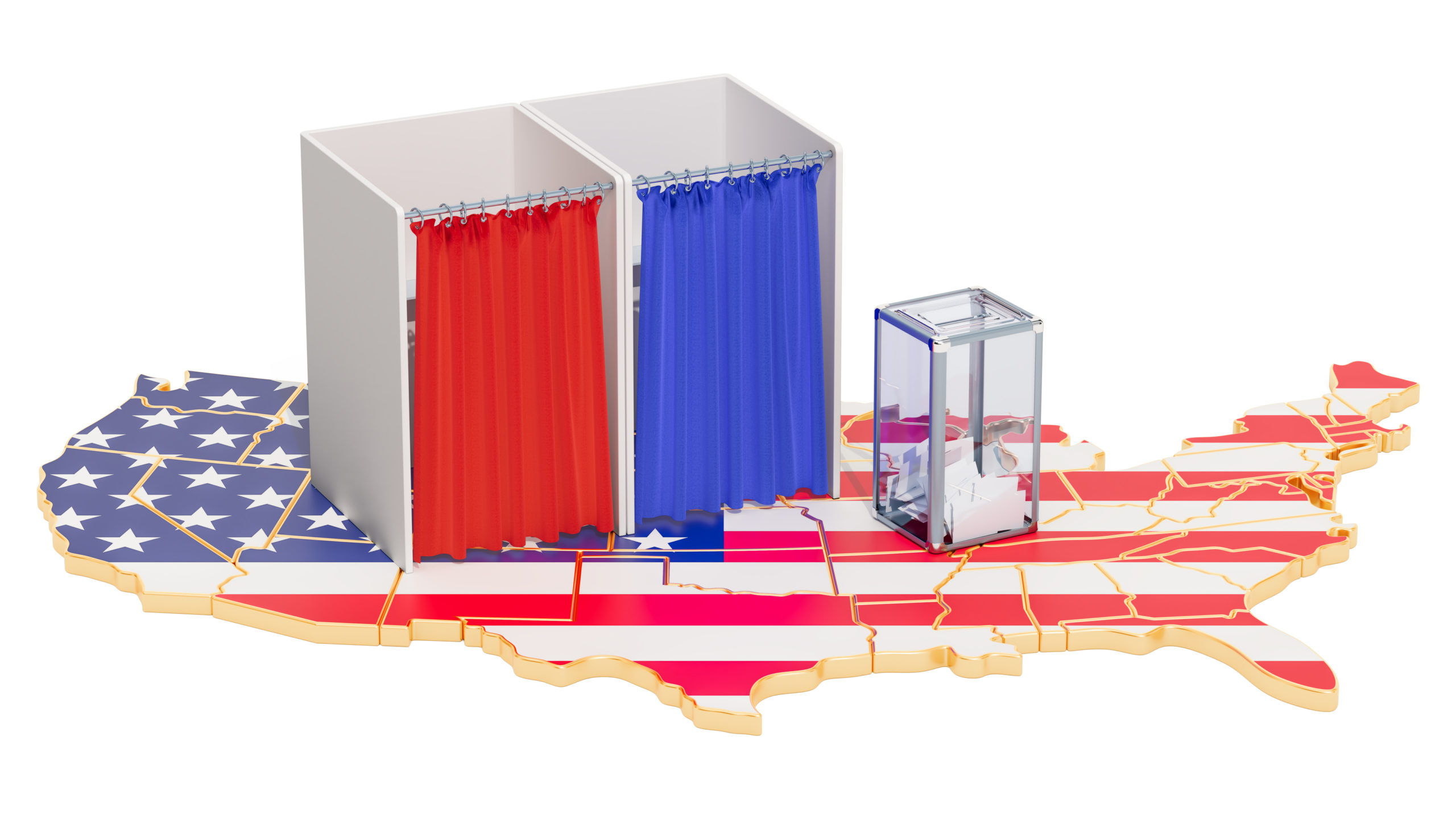Polling concept image with bar charts representing voter honesty in 2020 election surveys and polling responses
