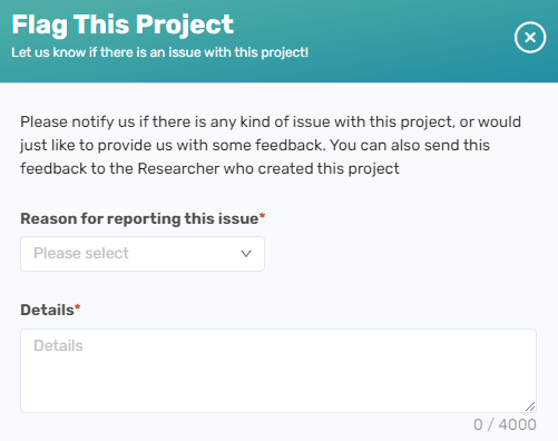 Connect issue reporting interface allowing participants to report problems