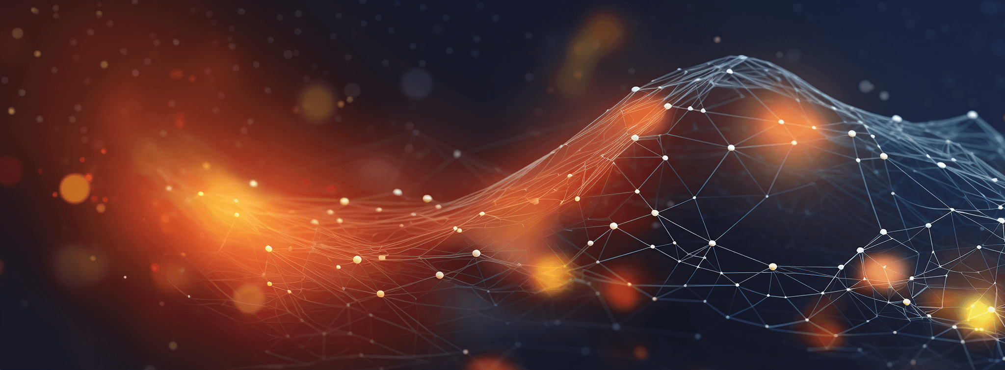 Abstract network visualization representing OpenAI's longitudinal study on Connect