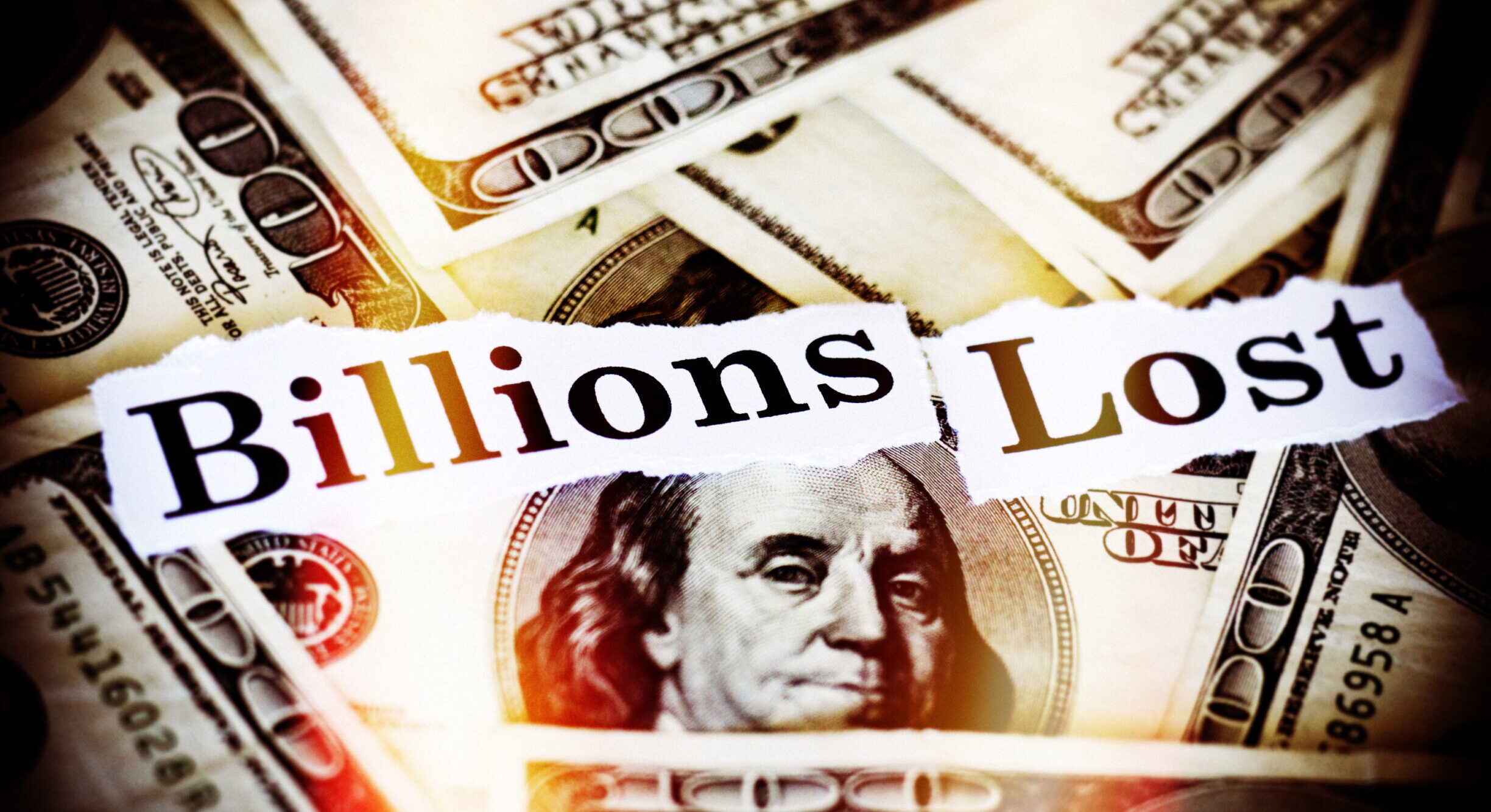 Business chart with magnifying glass examining data - representing the financial impact of market research fraud and data quality issues on business decisions