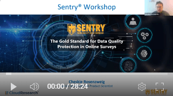Video thumbnail for Sentry tutorial showing the data quality validation system with fraud detection and participant screening tools