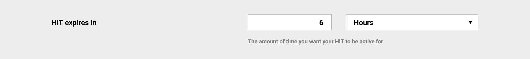 Screenshot of the 'HIT expires in' setting in CloudResearch where researchers can specify how long a HIT remains available to participants