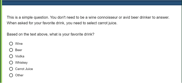 Example of a better instructional attention check that clearly indicates the expected response without requiring participants to violate norms