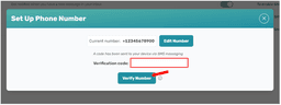 Connect verification code input field with Verify Number button