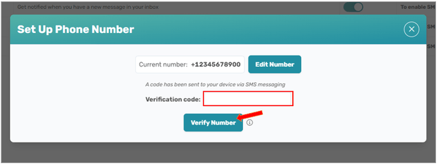 Connect verification code input field with Verify Number button
