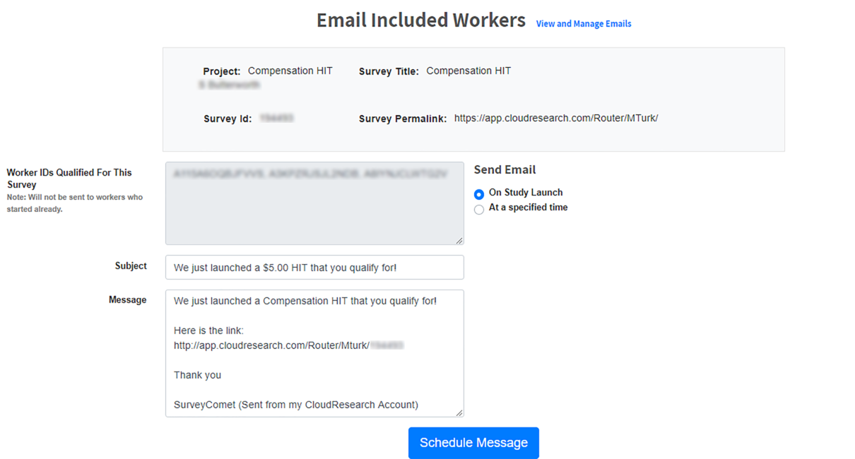 TurkPrime's Email Included Workers Page