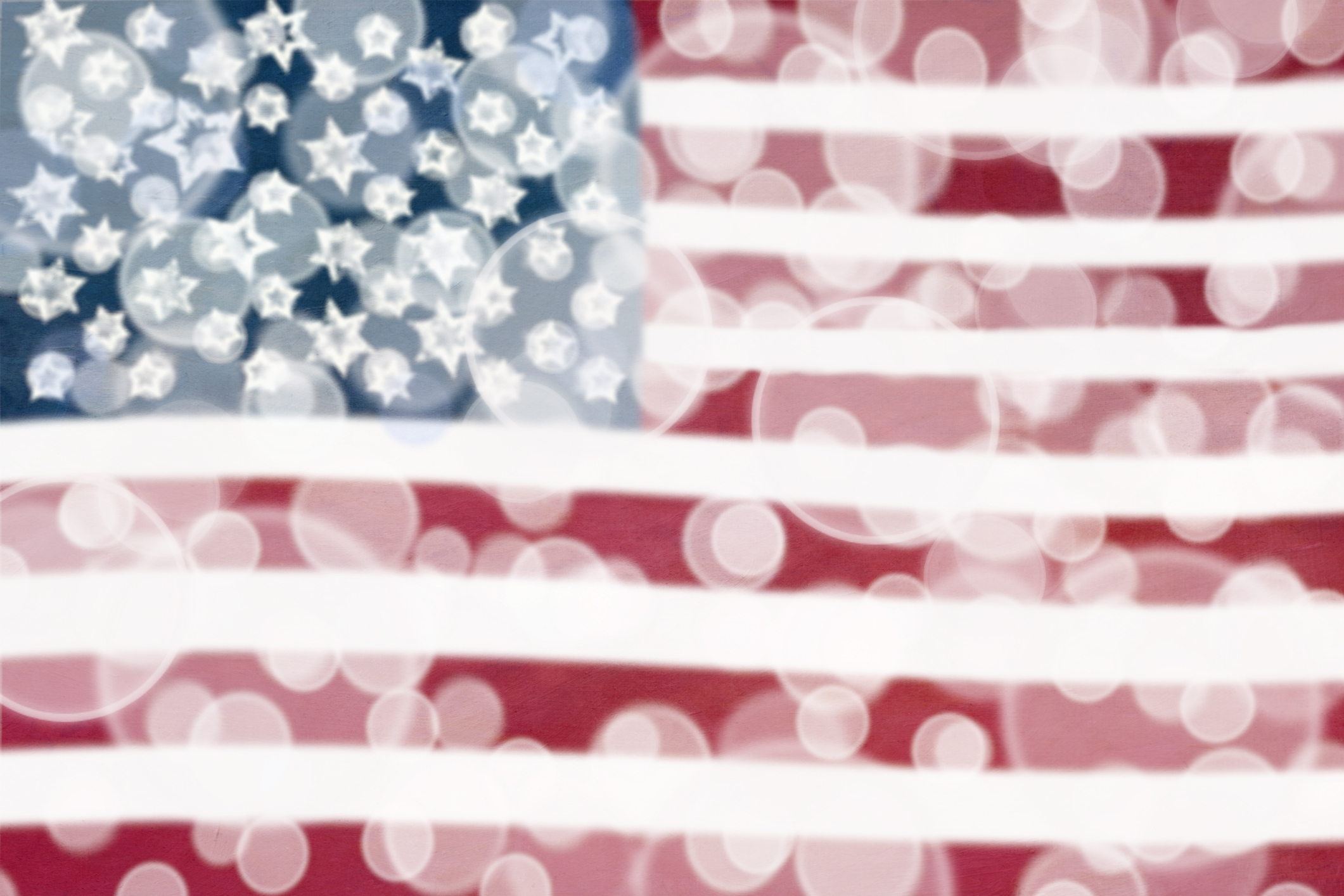 American Flag Bokeh Lights